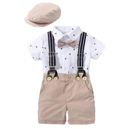 Baby Boy Clothing Suit born Handsome Romper Bow Set Birthday Festival Gift Jumpsuit Hat Toddler Boys Wedding Outfit Dress 240127