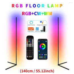 Floor Lamps RGB LED Lamp Living Room Corner Smart APP Remote Control 140cm Atmospheric Standing Stand Light Christmas Home Decor