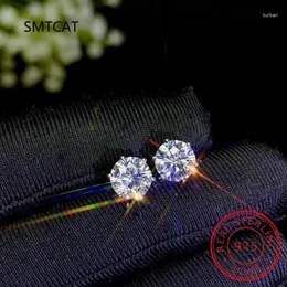 Stud Earrings Classic Cubic Zirconia Crown For Women Six- Round Ball Bow Ears Jewelry Brincos Aretes Bijoux