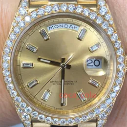 Marca mundial 2024 relógio Melhor versão Relógio Presidente 36mm 118238 Moldura de diamante e talões 18k ouro amarelo 128348RBR relógio automático com 2 anos de garantia RELÓGIOS MENS