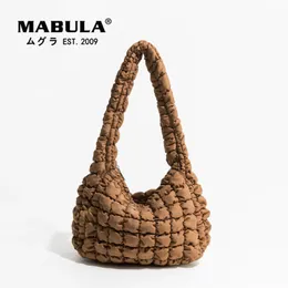 Стеганые сумки-тоут MABULA для женщин, трендовая легкая сумка на плечо с подкладкой, большая сумка-хобо с хлопковой подкладкой, решетчатая однотонная 240124