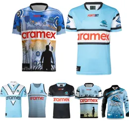 Rugby-Trikot CRONULLA SHARKS Home Indigenous ANZAC Shirt Sharks HERITAGE Retro-Trikots Weste Angeltuch 240130