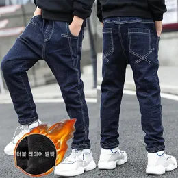 Детские джинсы для мальчиков, весенне-осенняя детская одежда, брюки, толстые износостойкие бархатные брюки, 100% хлопок, 4–12 лет 240118
