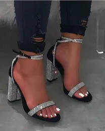 Topuk Sandallar Kadınlar Rhinestone Seksi Şeffaf Yüksek Topuk Sandaletler Kadın Yaz Partisi Elbise Ayakkabı Bayanlar Pompalar Plus Boyut 240125