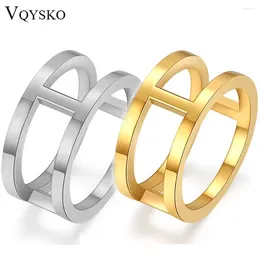 Cluster Rings VQYSKO Double Band Stacking Ring Mothers Day Gifts For Her Thin Signet Layer Summer Jewelry Woman