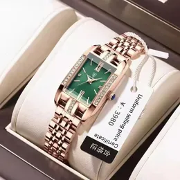 Poedagar relógio de diamante de alta qualidade, marca de luxo, moda empresarial, retângulo à prova d'água, quartzo, relógios femininos, aço inoxidável 240202
