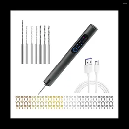 Pino de broca de resina artesanal torno elétrico mão integrado led-luz com conjunto de bits parafusos de olho para artes craftb