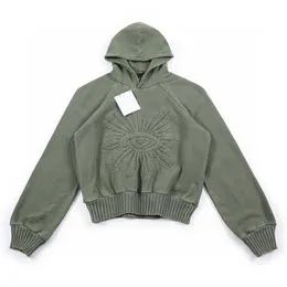 RRR123 Erkek Hoodies 2024 Sweatshirts RRR123 Sis Zehir Edition Siyah Çocuk Yuvarlak Boyun Yüksek Ağırlık Ağır Sanayi Boyalı Mektup Baskı Erkekler ve Kadınlar için