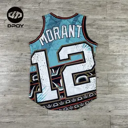 dpoy orijinal tasarım basketbol yeleği ja morant gevşek nefes alabilen polyester hızlı çıta erkek spor fitness gömlek sanat yaratıcılık 240122