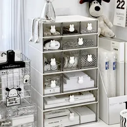 Kawaii Ins Organizer Desktop Schublade Freie Kombination Aufbewahrungsbox Kunststoff Haarnadel Make-Up Kosmetik Schreibtisch Rack 240124