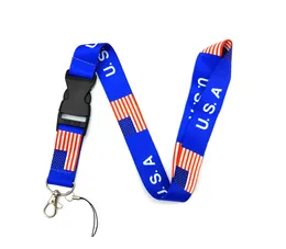 Ремешок для телефона с американским флагом, подвесная веревка для мобильного телефона, шейный ремешок для ключей, удостоверений личности, аксессуары для сотовых телефонов