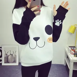 Frauen Hoodies Kawaii Panda Pullover Frauen Lose Plüsch Sweatshirts Indie Harajuku Stil 2024 Frühling Auutmn Mode Loog Hülse