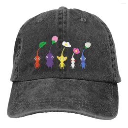 Ball Caps Summer Cap Słońce Śliczny wzór niebieski hip -hop pikmin kolorowy grę kowboj czapki szczytowe czapki