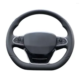 Capas de volante antiderrapante preto trança de couro artificial personalizado capa de carro original para geextremamente coolray sx11 2024-2024