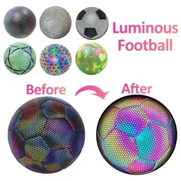 Luminous Glowing Soccer Ball Size 5 Night Holographic Sports Entertainment for Adults Practice Training Equipment 240131