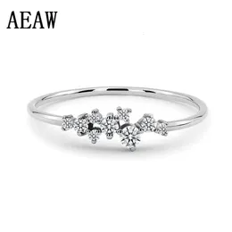 Trendy anello in oro bianco 14k classico con corda intrecciata CVD HPHT Lab Grown Diamond Finger Ring per le donne Anelli regalo di nozze di moda 240119