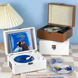 Retro CD-spelare med hög kvalitet Integrerad förlustfri CD-spelare Inbyggd högtalare Trådlös Bluetooth USB-uppspelning Laddningsbar 240119