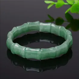 Länkarmband -försäljning av naturlig dongling Jade-White-Green Bambu Slab Handlinje Armband Fashion Mäns och kvinnors högkvalitativa