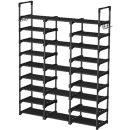 Kayfia 9 Tiers Shoe Rack Arganizer Storage with Woveven Fabric Tall Shelf Stand Hold5055ペアブーツ頑丈な240130