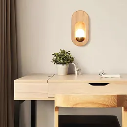 Lampada da parete moderna a LED in legno massello acrilico per corridoio camera da letto Applique murale Sconce Wandleuchte comodino