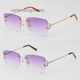 Designer Sunglasses Men Designers Frame for Women Glasses New Model Lens Metal Rimless Fashion Ma Wo Sun