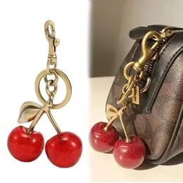 Cherry Shape Handbag Pendants Exquisite Keychain Ornament Mental Bag Accessories Casual Small High-grade Pendants 240125