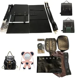 Feito à mão fazendo saco de escola conjunto mão costura couro artesanato diy mochila kit material costura para bolsa acessórios 240126