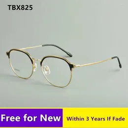 サングラスフレーム高品質の手作りチタンメガネスタイリッシュなメンズアイグラスビッグサイズフレーム光学眼鏡TBX825変形しない