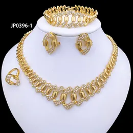 Luxury Dubai Gold Color Jewelry Set Fashion Spike Design 18K Gold Plated Party Jewelry Women Necklace Earrings Armband Ring 240125