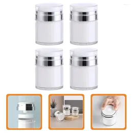 Frascos de armazenamento 4 Pcs Press Cream Jar Vazio Recarregável Bomba Airless Creami Lotion Bottle Dispenser Sub Jars Container