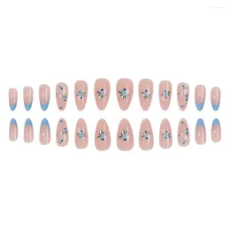 Накладные ногти глянцевые прессованные на ногтях водостойкие съемные прочный безопасный материал для школьного удлинения костюма соответствующий