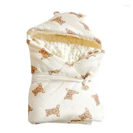 Cobertores C9GB Bebê Swaddle Cobertor Com Capuz Envoltório de Inverno Saco de Dormir para Meninos Infantis Meninas Respirável Saco de Sono Nascido Cama Aconchegante
