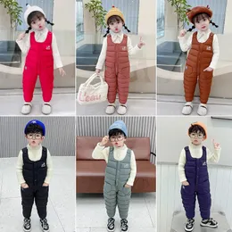 1-5years inverno crianças macacões quentes outono meninas meninos calças grossas bebê menina macacão infantil sweatpants crianças esqui para baixo macacão 240127