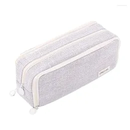 Stationery Bag Pencil Case 3 Compartment Pen Storage Holder School Supplies Pouch For Office