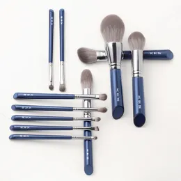 MyDestiny Azul Azure 11pcs Conjunto de Pincéis de Maquiagem Kit de Fibra Super Macia de Alta Qualidade Rosto Olho Fundação Sombra Pincel de Pó 240127