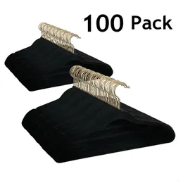 Cabides para roupas de veludo antiderrapantes Better Homes Gardens pacote com 100 pretos 240201