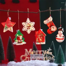 Decorações de Natal Decoração para casa Estrela Floco de neve Ornamentos de luz Ano Árvore de Natal Navidad 2024 Kerst