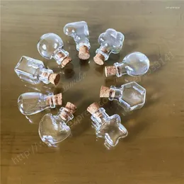 Aufbewahrungsflaschen 100 x 2 ml Mini-süße Glasflasche mit Korken, kleine Fläschchen, Stopper, dekorativ verkorkt für Anhänger