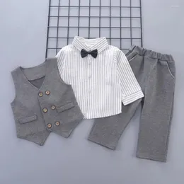 Conjuntos de roupas bebê meninos 1 ano conjunto de aniversário crianças terno de casamento criança colete camisa calças pograph crianças desempenho vestido de festa