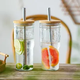 Water Bottles Cup With Straw And Lid Party Cups Lids Straws Bubble Tea Glass Drinking Beer Coffee Iced Reusable Sippy Bar