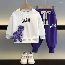 Clothing Sets 1-6Y Boys Sweater Set 2024 Fashionable Girl Baby Spring And Autumn Children's Korean Cool Handsome Two Piece