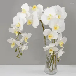 Decorative Flowers 9-Heads Artificial Butterfly Orchid Long Branch Bouquet For Home Decor Wedding Fake DIY Wreath Bonsai Accessories