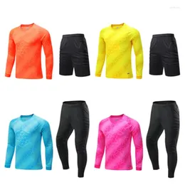 Running Sets Football Goalkeeper Uniform Competition Training Kids Adult Long Sleeve Sports Kit With Sponge Protection Soccer Jerseys