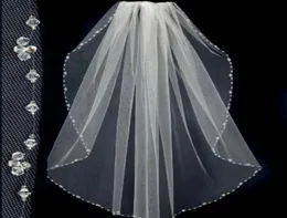 New Style New Design Short Wedding Veils With The Beaded Pinterest Popular White Cheap Veils Bridal One Layer Wedding Lace Veil1110768