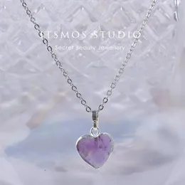 Pendants ITSMOS Natural Heart Amethyst Pendant Necklace 925 Silver Purple Love Facet Gemstone For Women Mystical Jewelry