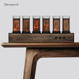 Tisch-Schreibtisch-Dekoration, Röhren-Nixie-Uhr, kreativ, Steampunk, modern, schönstes exquisites elektronisches Leuchten, 240127