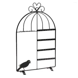 Jewelry Pouches Bird Cage Metal Wire Earring Holder Organizer Hanger Display Stand