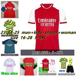 S-4XL 23 24 Arsen Soccer Jerseys Gunner fans Martinelli Smith Rowe Saka 2023 2024 Football Shirt Men Kit Odegaard Nketiah G.Jesus Fabio Vieira Zinchenko Saliba Pepe