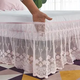 Top Selling Pretty Design 18 Inch Drop Delicate Ruffles Floret Lace Bed Skirt With Strong Elastic Belts-WomenLadyGirls Love 240202