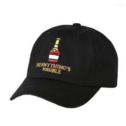 Ballkappen Henny Weinflasche Stickerei Papa Hut Männer Frauen Baseballkappe Verstellbare Hip-Hop-Snapback-Hüte